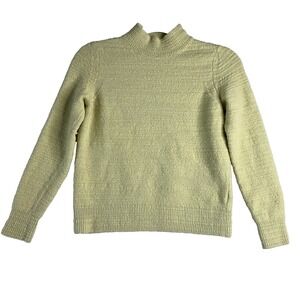 COS Daffodil Yellow Wool‎ Blend Mock Neck Crop Sweater Soft Girl Coquette XS